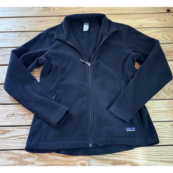 Patagonia Synchilla Fleece Jacket Size Medium Women’s Black Full Zip - Picture 1 of 7